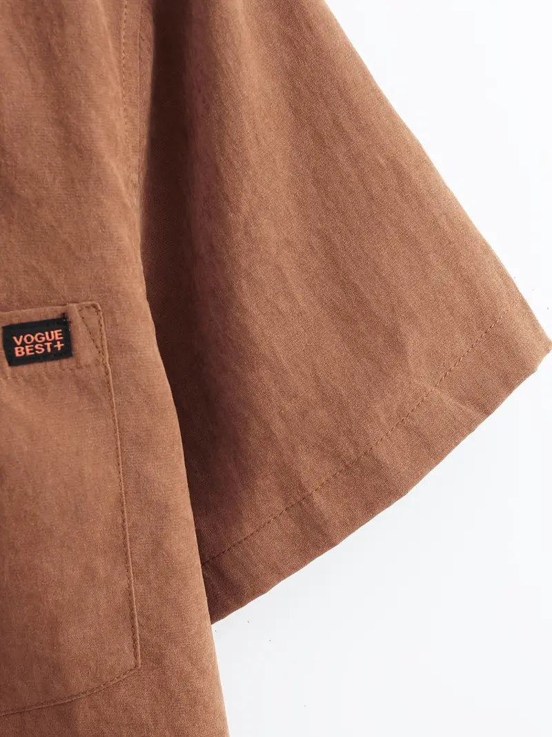 Camisa casual de algodón de manga corta