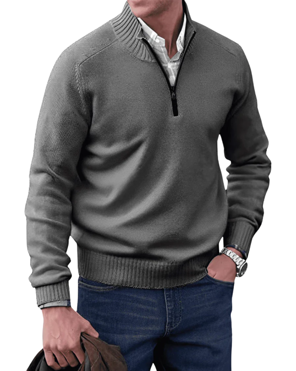 Jersey informal con cremallera