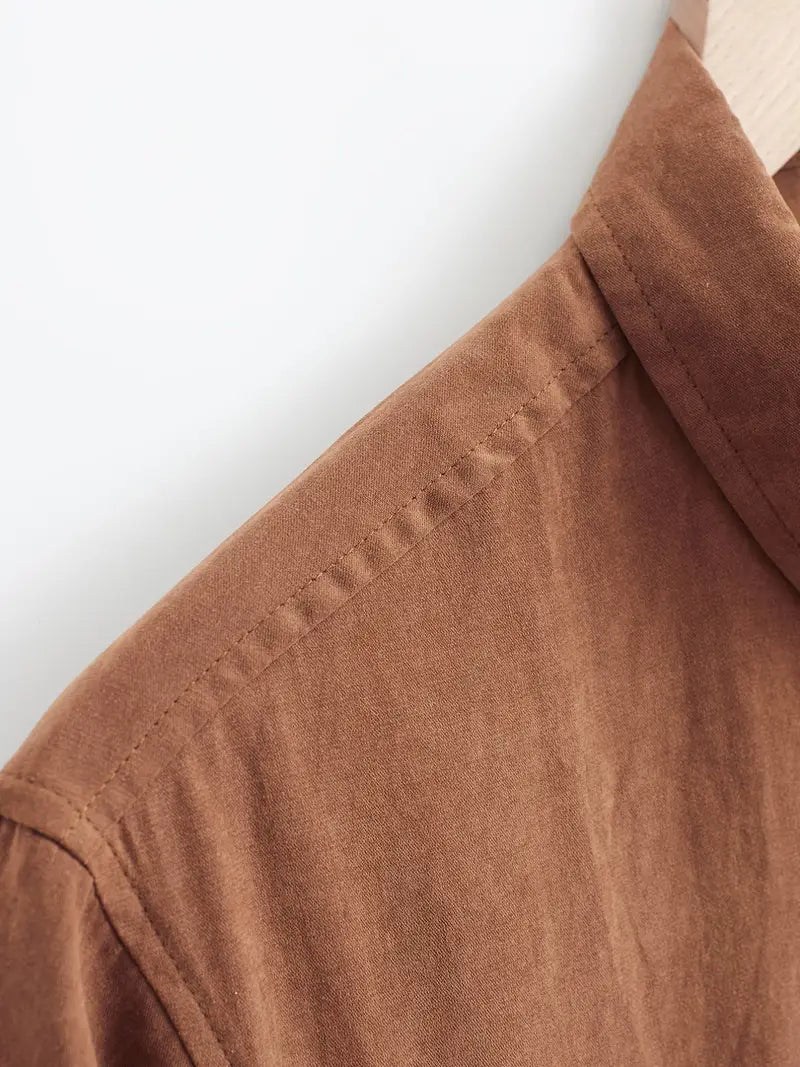 Camisa casual de algodón de manga corta