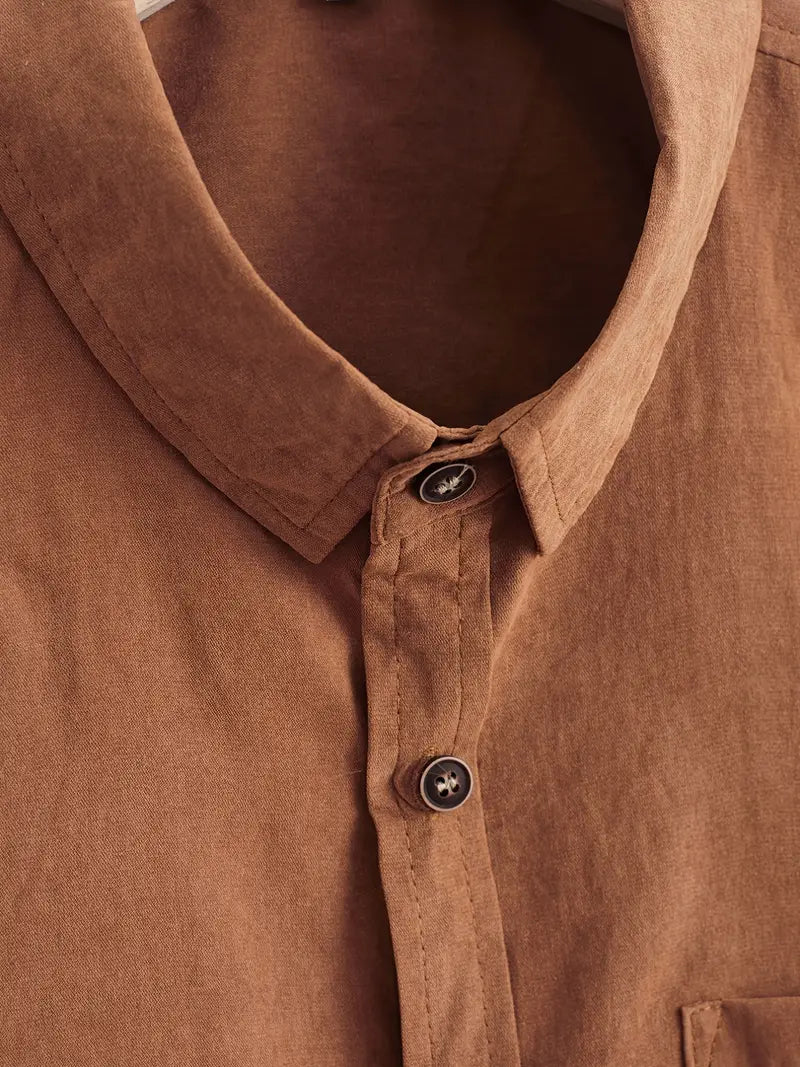 Camisa casual de algodón de manga corta