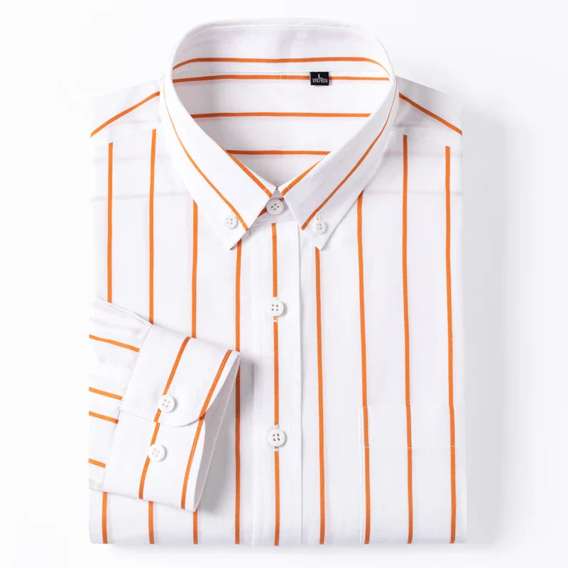 Elegante camisa de algodón a rayas
