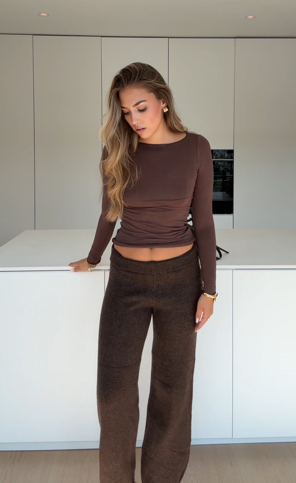 Top Largo Sin Costuras Chocolate