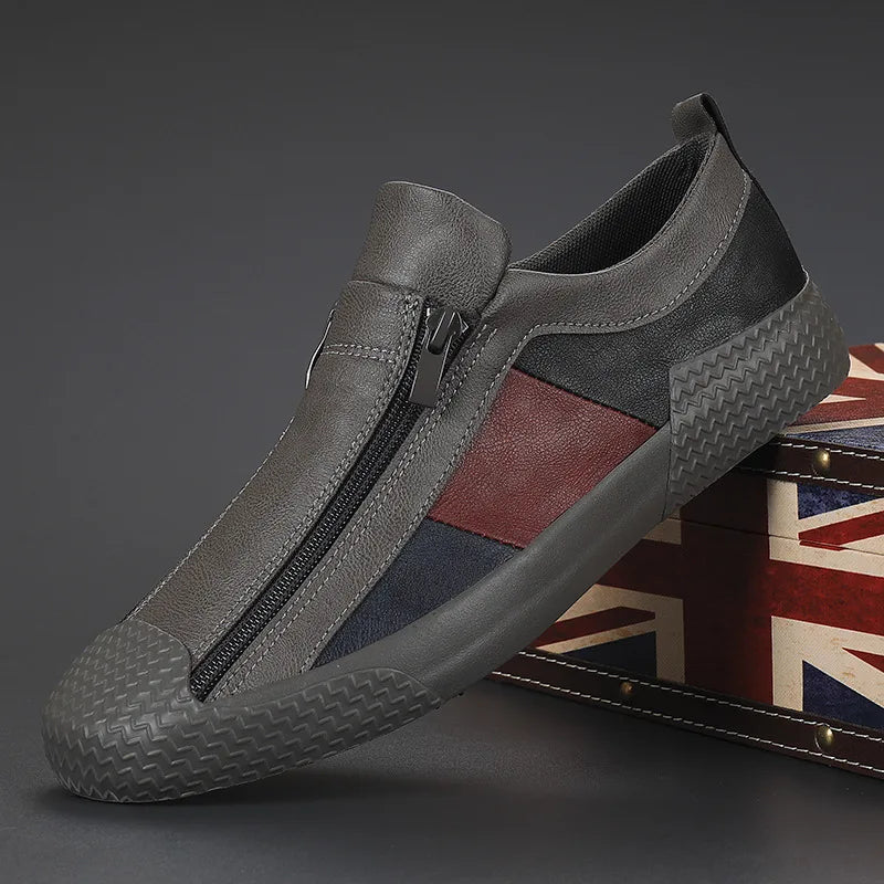 Zapatos de piel con cremallera