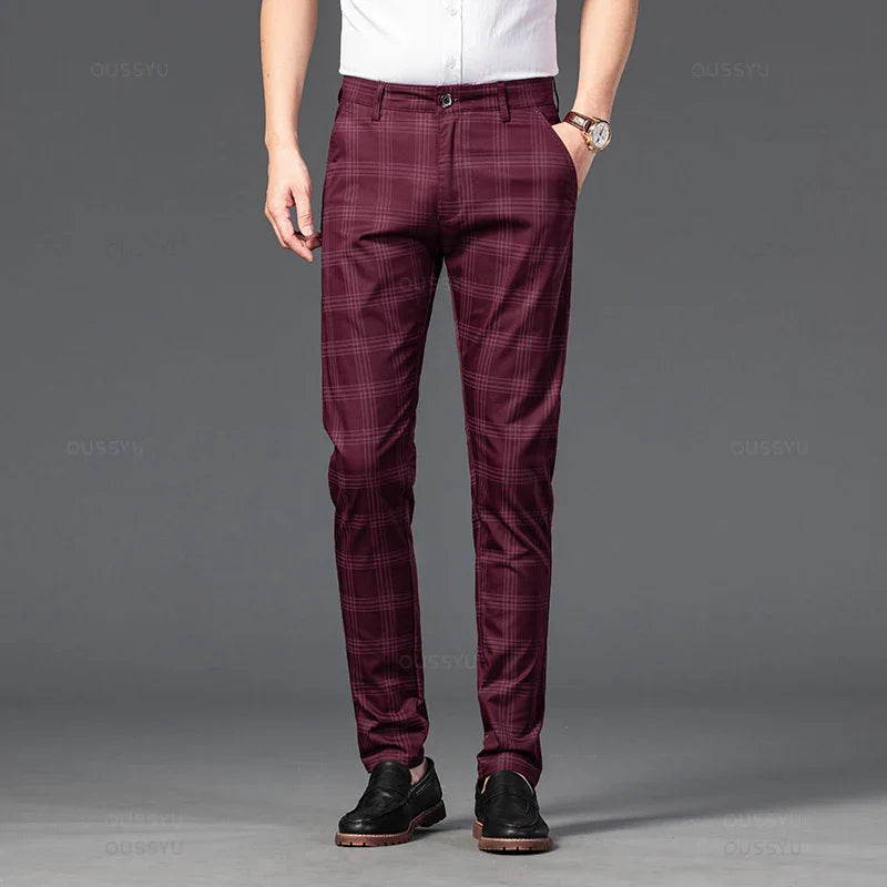 Elegantes pantalones a cuadros