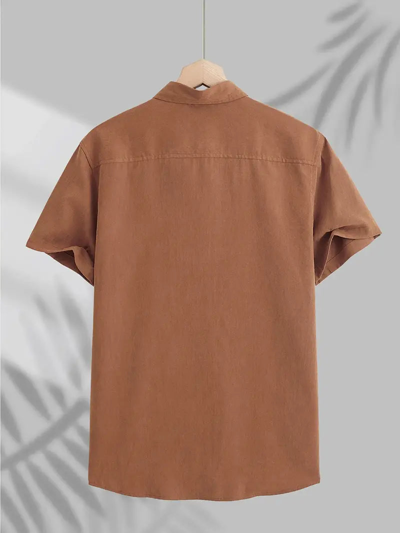 Camisa casual de algodón de manga corta