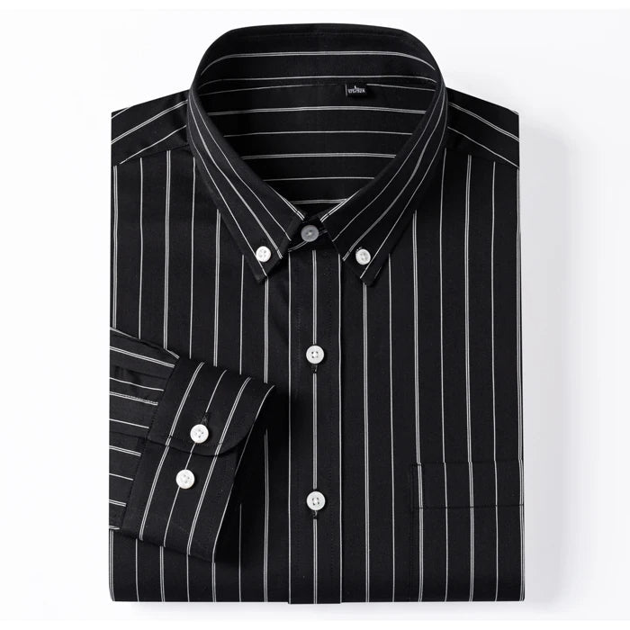 Elegante camisa de algodón a rayas