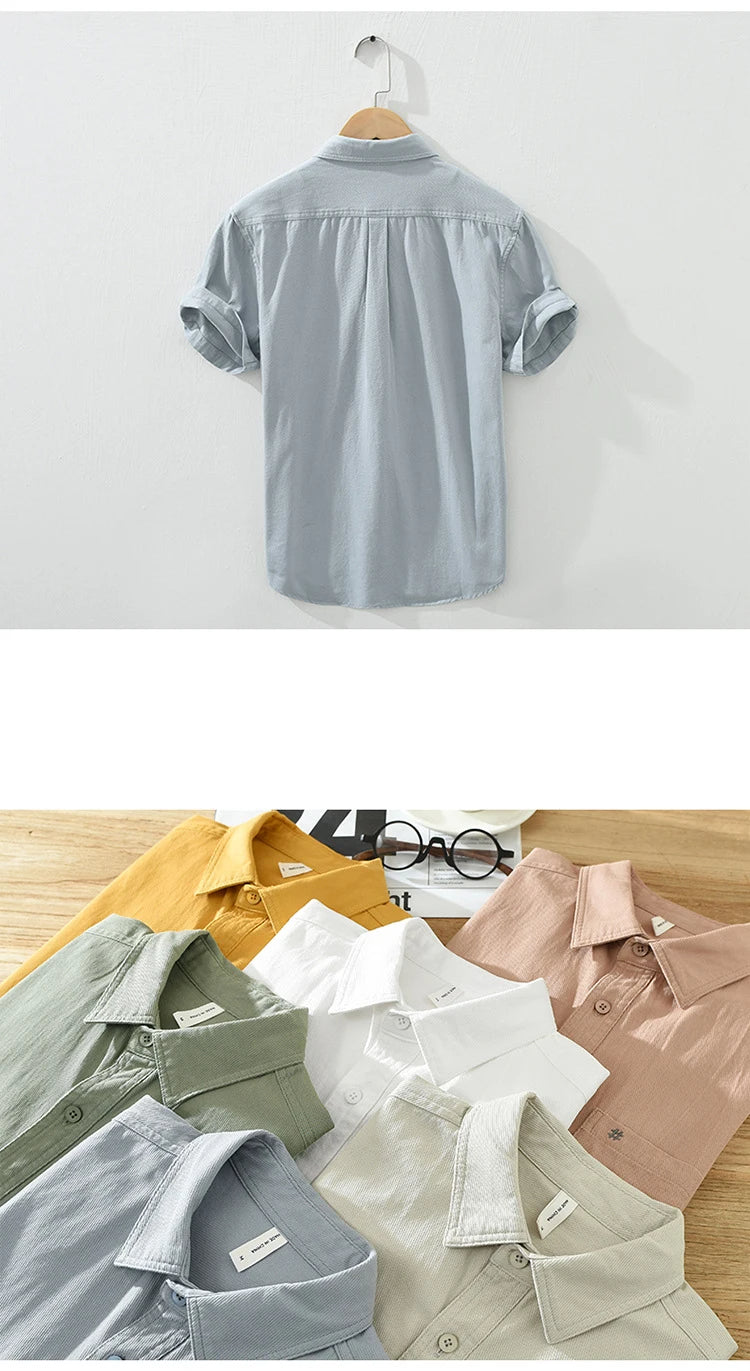 Camisa de algodón de manga corta