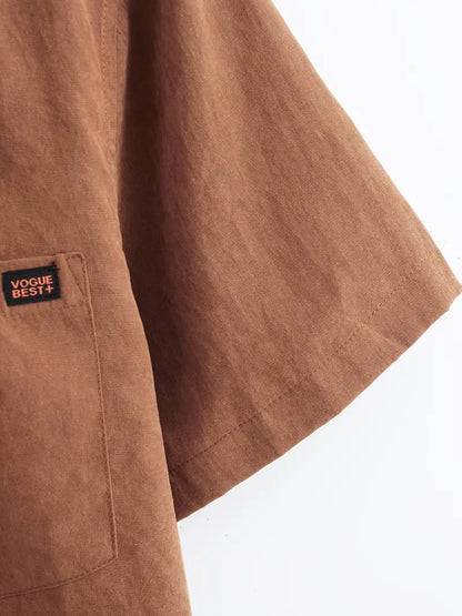 Camisa casual de algodón de manga corta