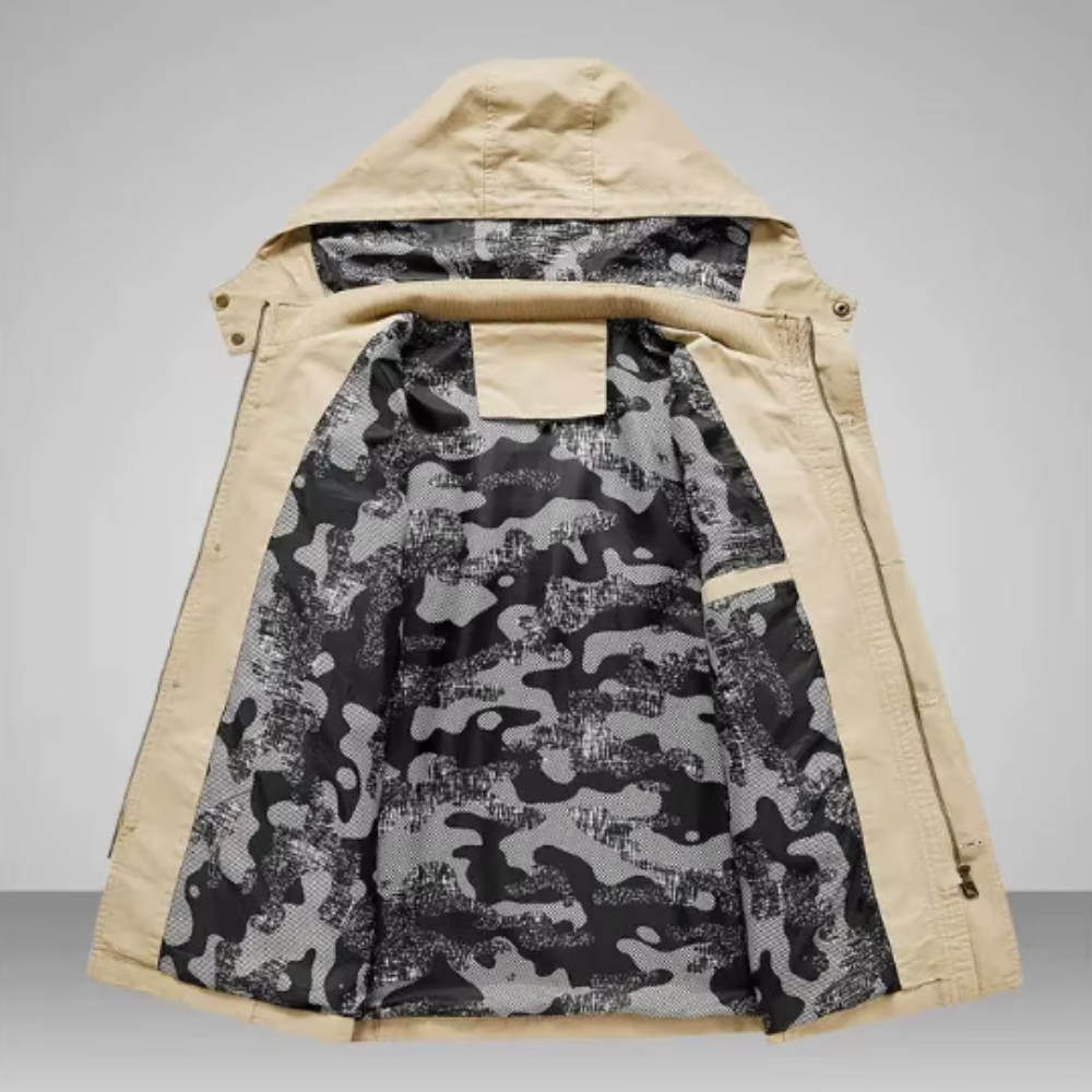 Elegante chaqueta multibolsillos