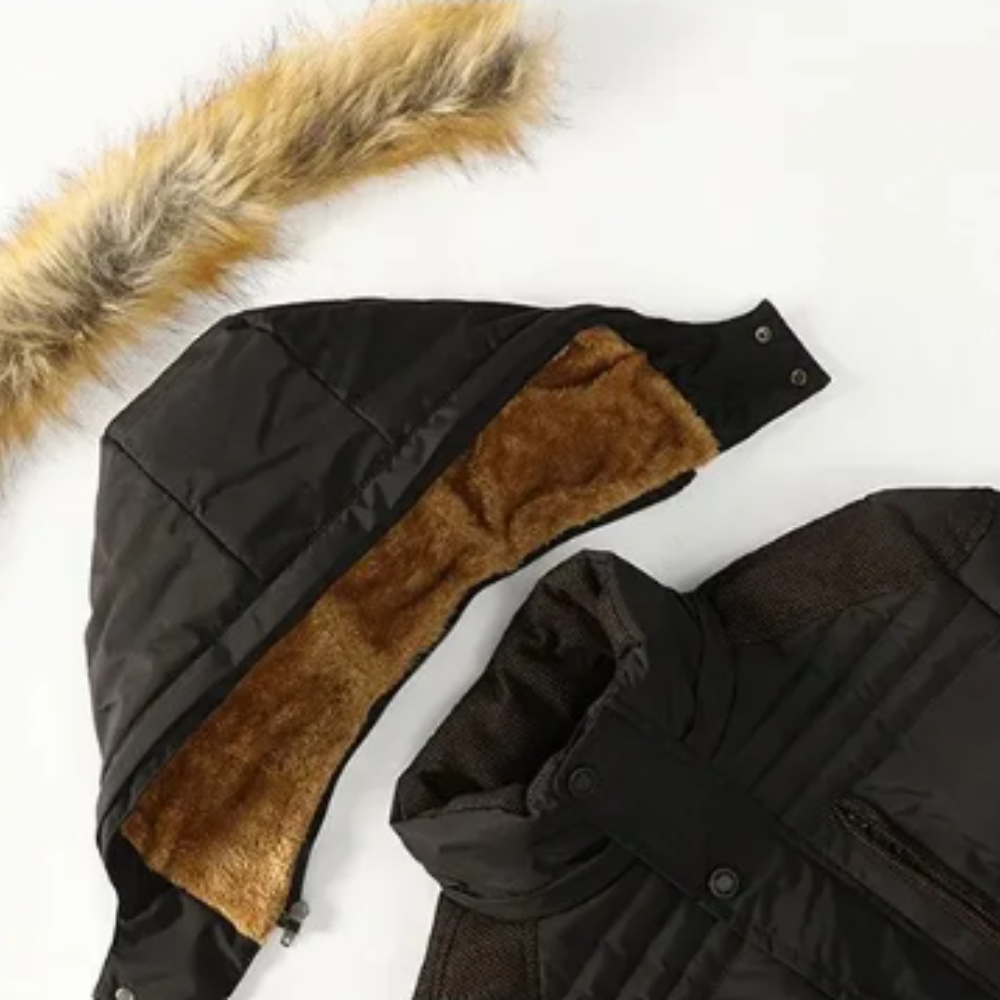 Elegante chaqueta de invierno de forro polar acolchado