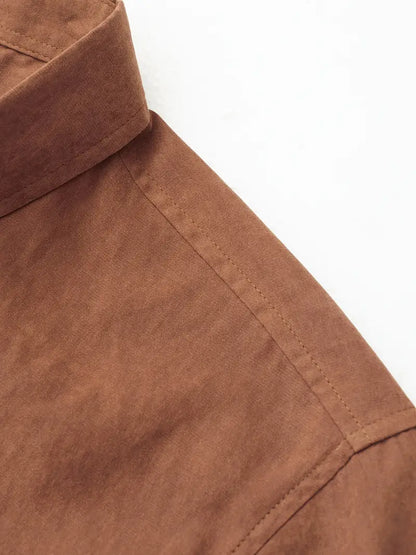 Camisa casual de algodón de manga corta