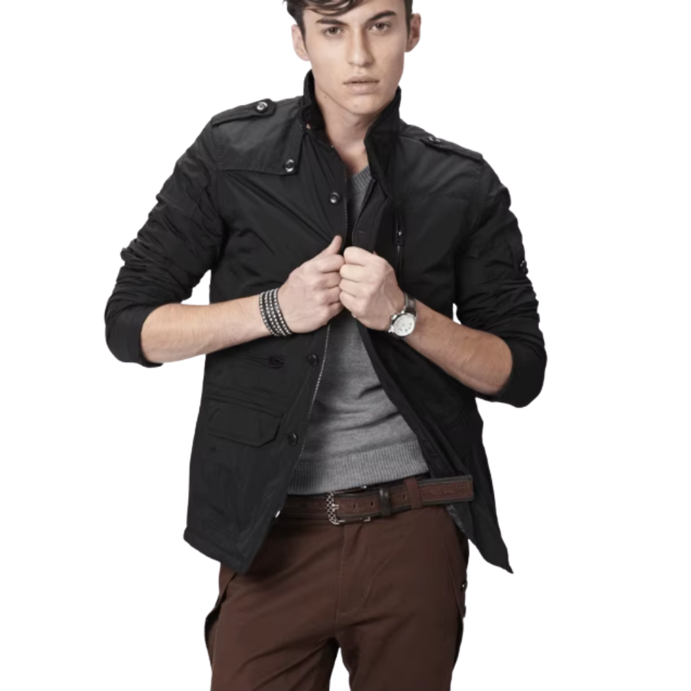 Elegante chaqueta cortaviento