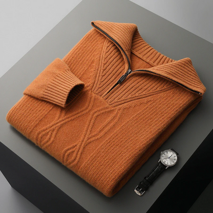 Jersey Taranto de lana merina con cremallera