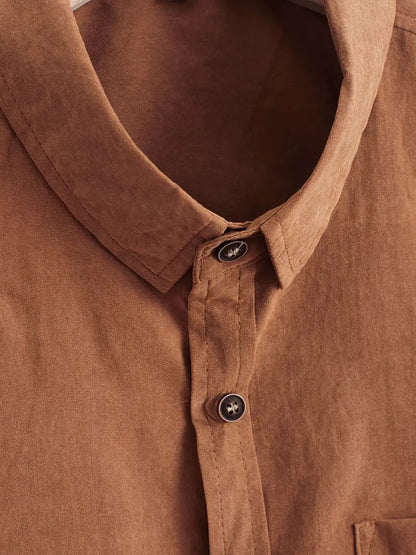 Camisa casual de algodón de manga corta