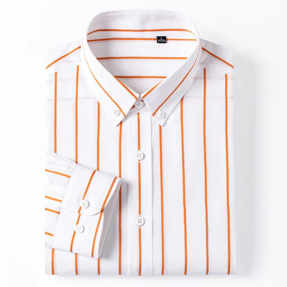 Elegante camisa de algodón a rayas