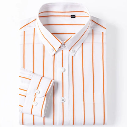 Elegante camisa de algodón a rayas