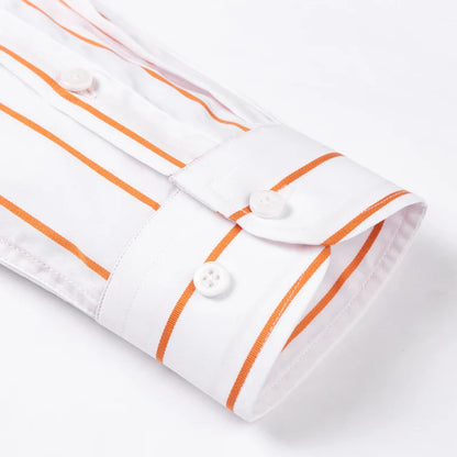 Elegante camisa de algodón a rayas