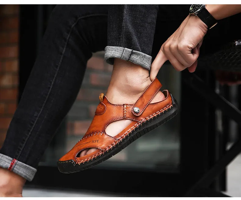 Sandalias clásicas de piel