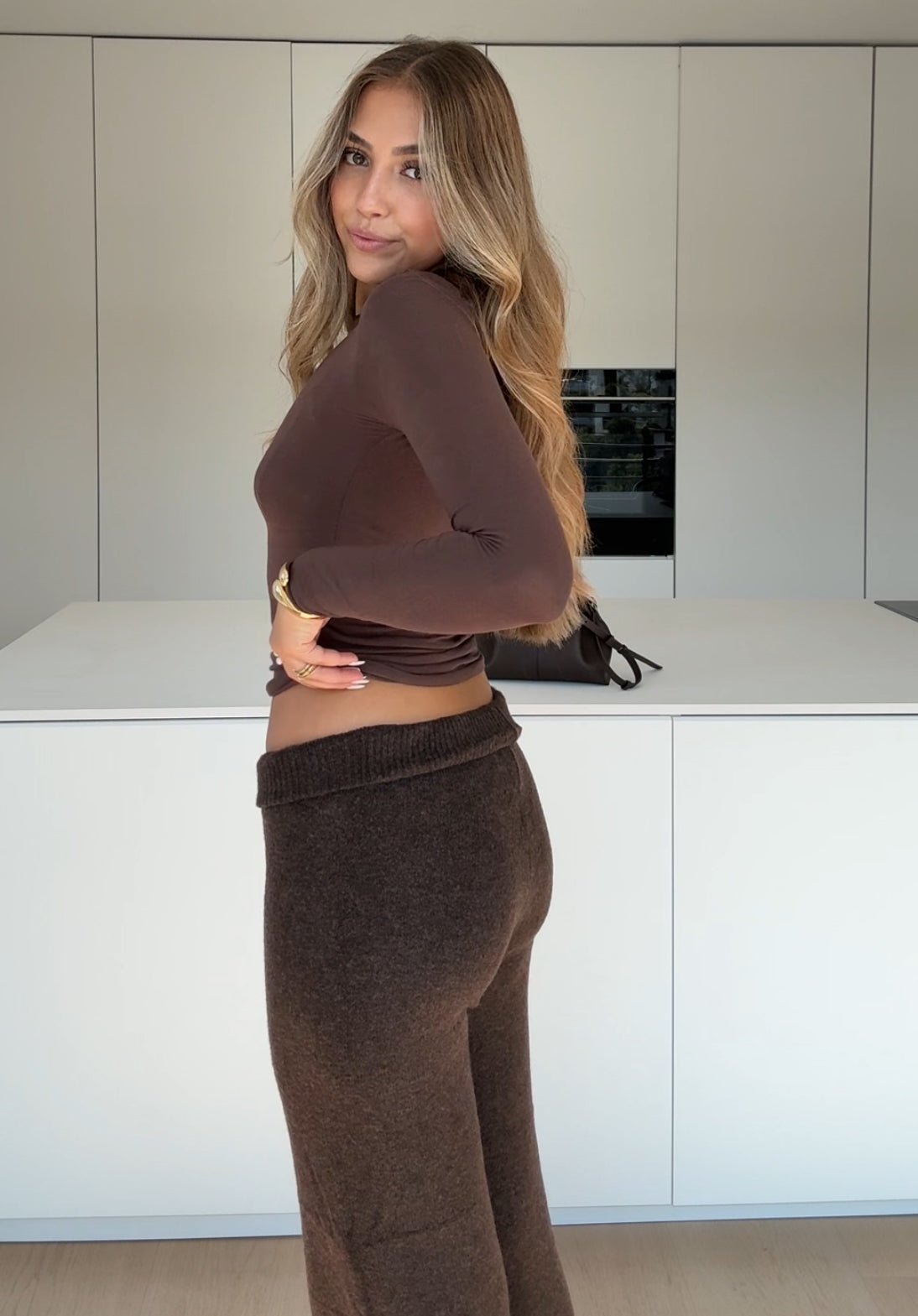 Top Largo Sin Costuras Chocolate