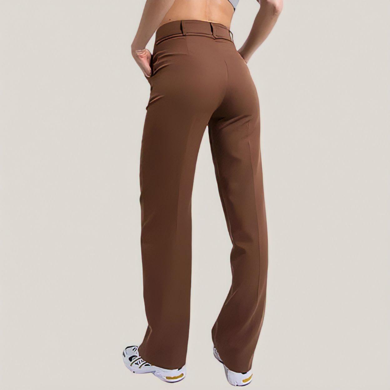 Pantalones rectos ajustados flexible