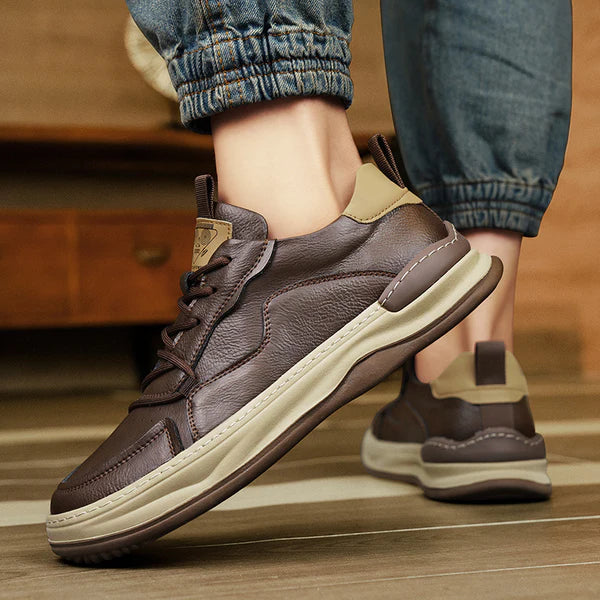 Zapatos de piel con suela alta