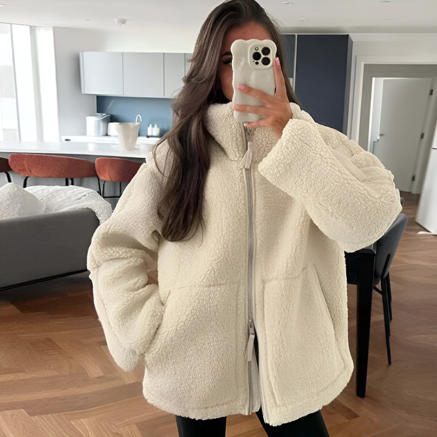 Celia Brava – Chaqueta Oversized Teddy Luxe