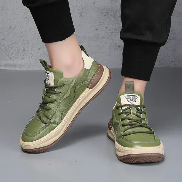 Zapatos de piel con suela alta