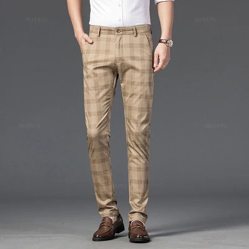 Elegantes pantalones a cuadros
