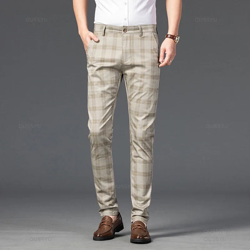 Elegantes pantalones a cuadros