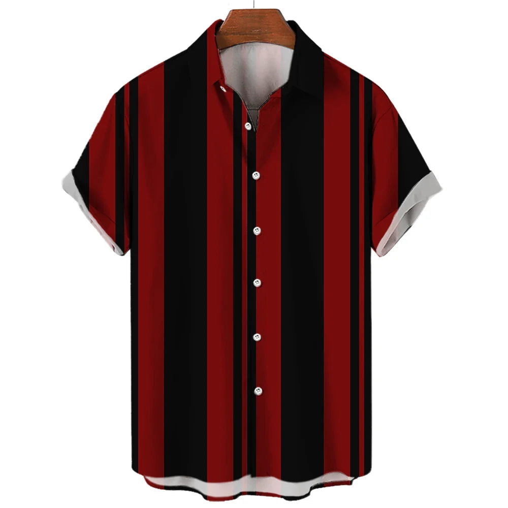 Camisa de verano de manga corta a rayas