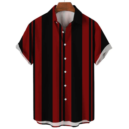 Camisa de verano de manga corta a rayas