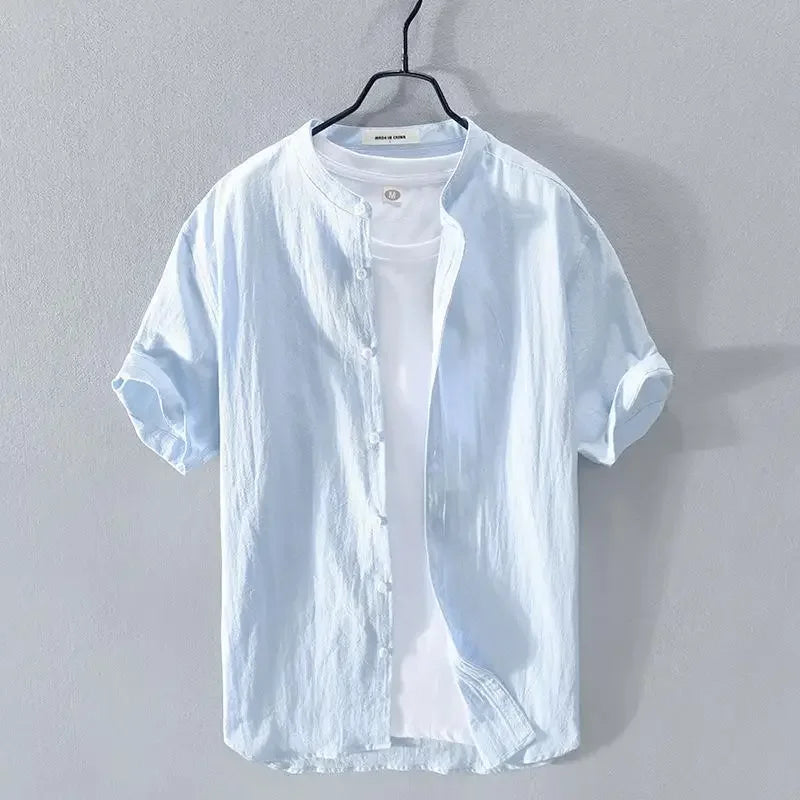 Camisa de verano de algodón y lino