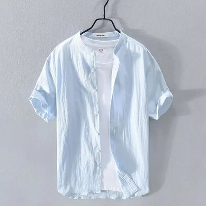 Camisa de verano de algodón y lino