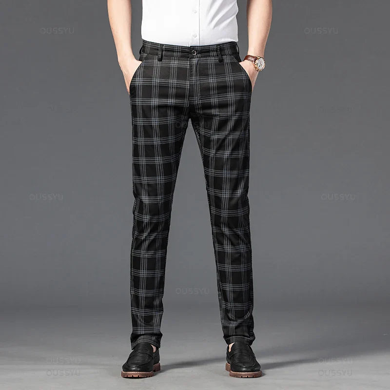 Elegantes pantalones a cuadros