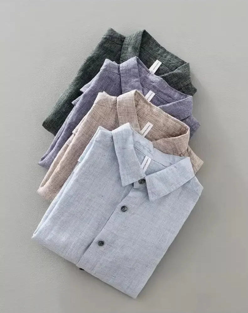 Camisa de lino de manga corta