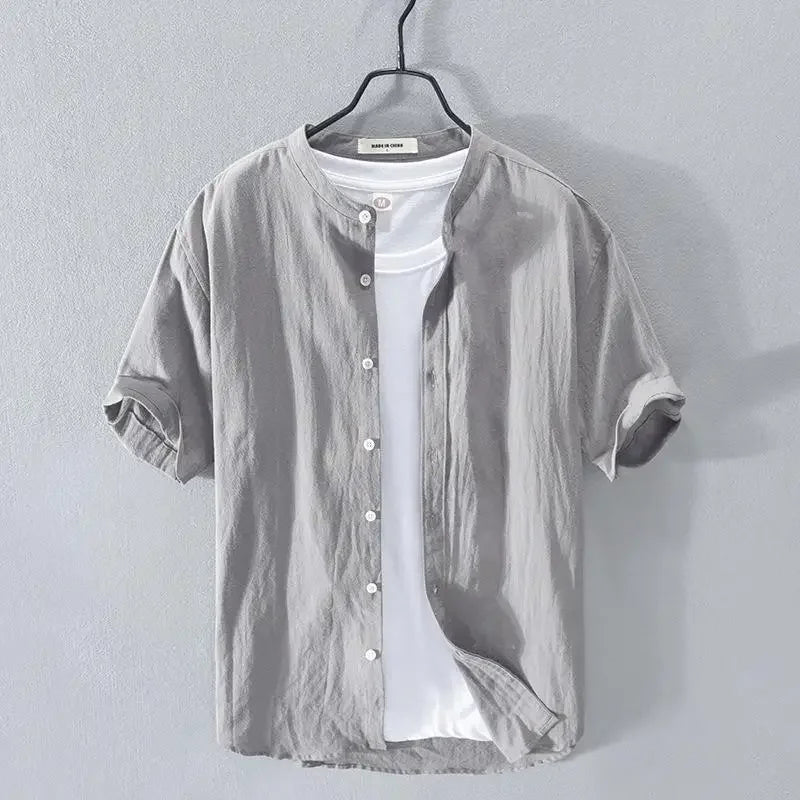 Camisa de verano de algodón y lino