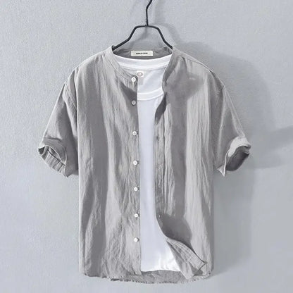 Camisa de verano de algodón y lino