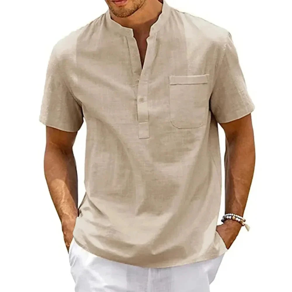 Elegante camisa de lino y algodón
