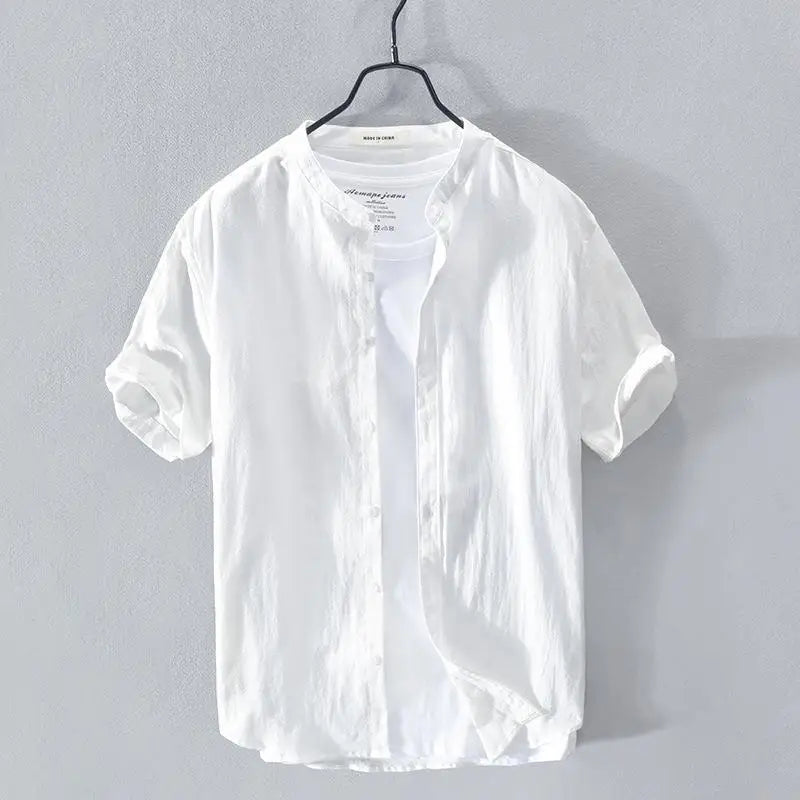 Camisa de verano de algodón y lino