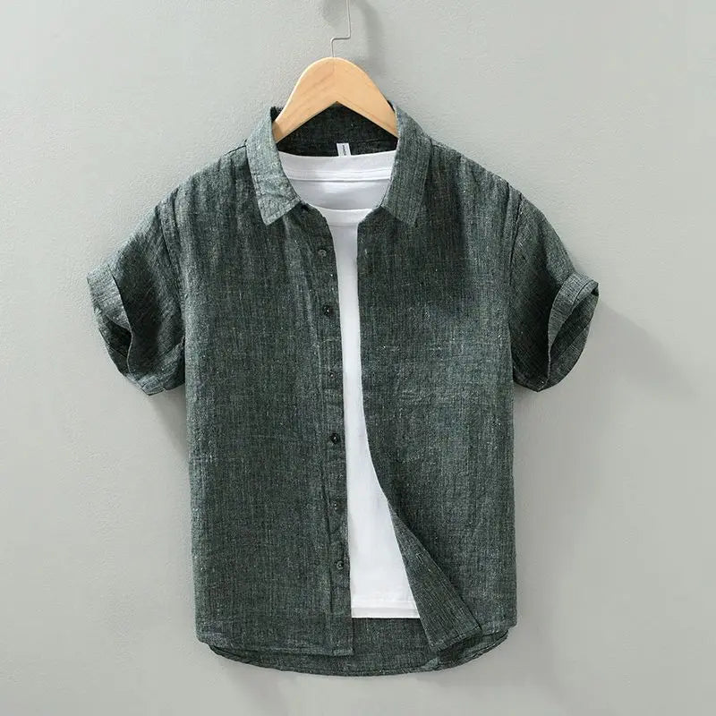 Camisa de lino de manga corta