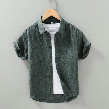 Camisa de lino de manga corta