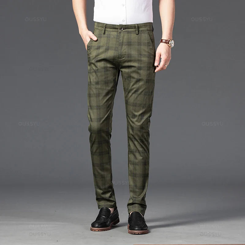 Elegantes pantalones a cuadros