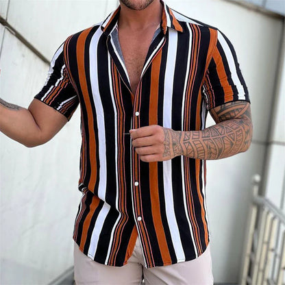 Camisa de verano de manga corta a rayas