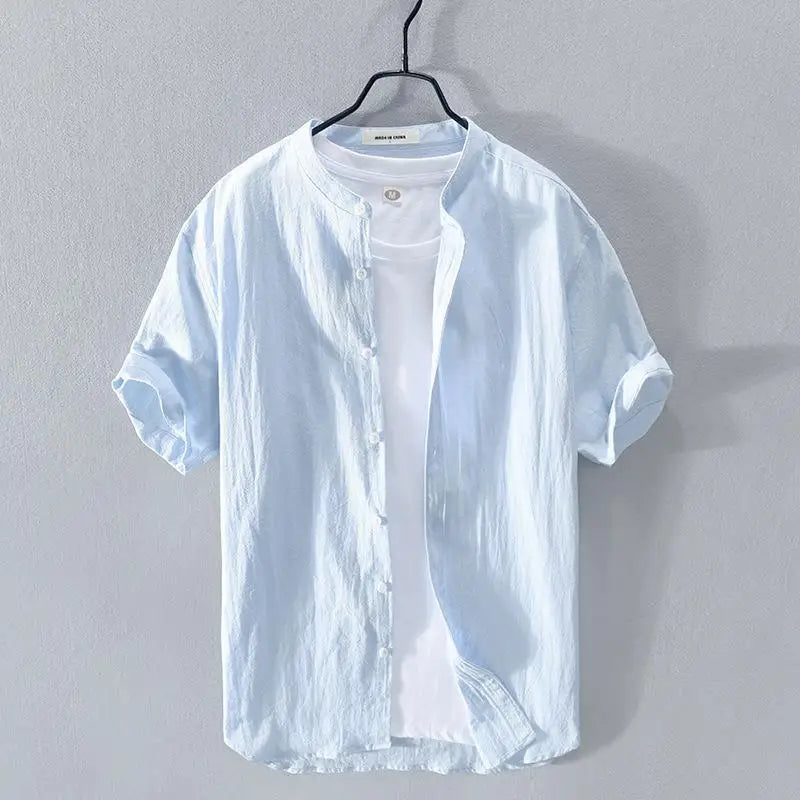 Camisa de verano de algodón y lino