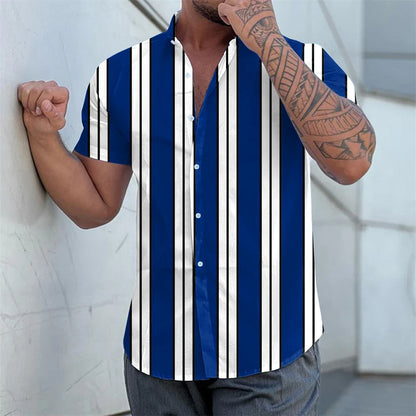 Camisa de verano de manga corta a rayas