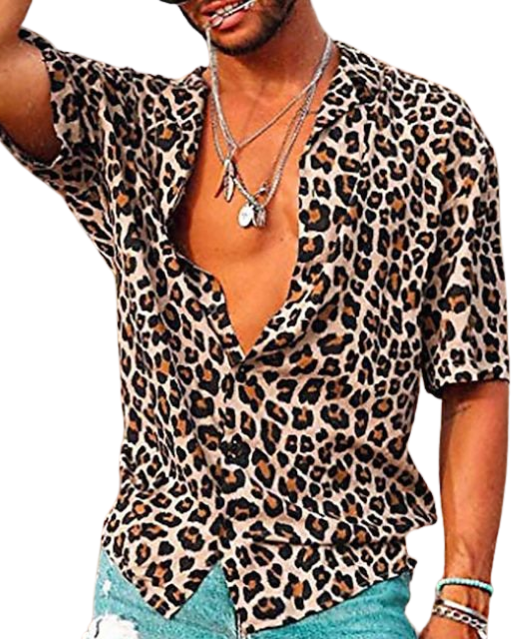 Camisa con estampado de leopardo