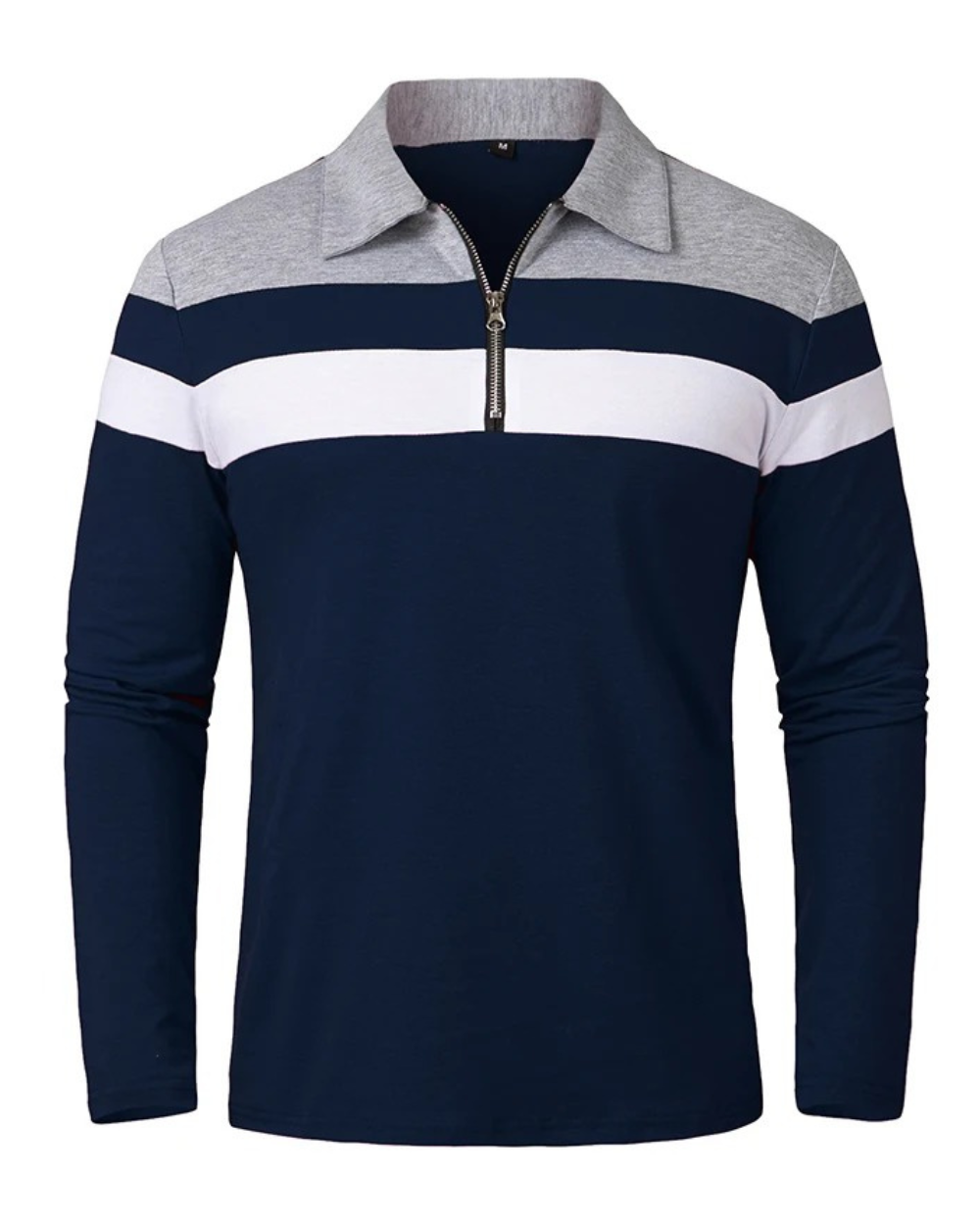 Elegante jersey de rayas con cremallera