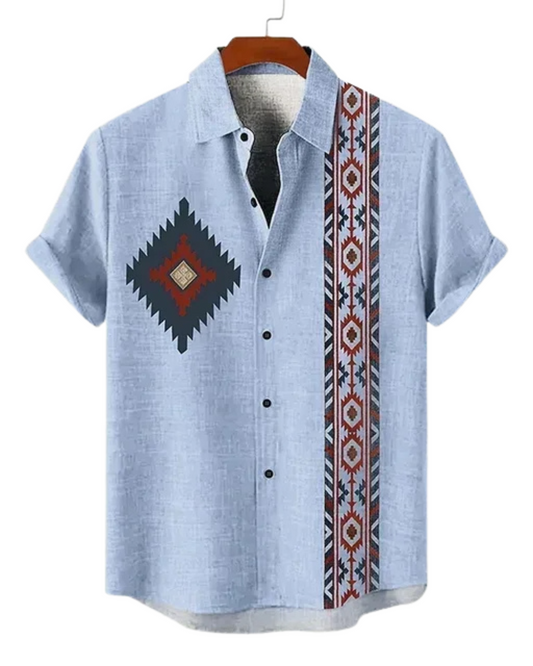 Camisa vintage de manga corta