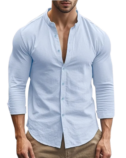 Camisa casual de verano de algodón y lino