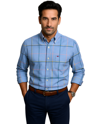 Givalli - Camisa elegante de algodón para hombre